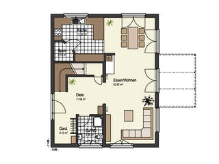 Fertighaus Haus Mühlwiesen von Keitel-Haus Schlüsselfertig ab 386681€, Satteldach-Klassiker Grundriss 1