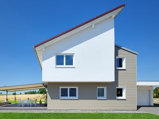 Fertighaus Haus Sonnenfeld von Keitel-Haus Schlüsselfertig ab 460364€, Pultdachhaus Außenansicht 3