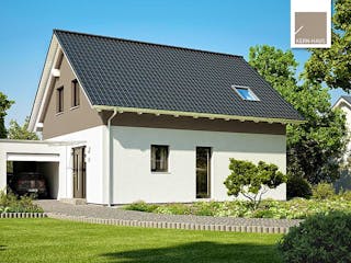 Massivhaus Familienhaus Loop Classic von Kern-Haus Schlüsselfertig ab 285900€, Satteldach-Klassiker Außenansicht 2