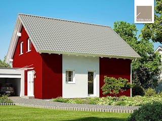 Massivhaus Familienhaus Loop Plus von Kern-Haus Schlüsselfertig ab 325900€, Satteldach-Klassiker Außenansicht 2