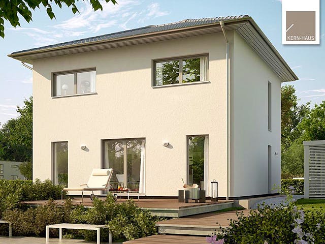 Massivhaus Stadtvilla Novo von Kern-Haus Schlüsselfertig ab 346900€, Stadtvilla Außenansicht 1 Massivhaus Stadtvilla Novo von Kern-Haus Schlüsselfertig ab 346900€, Stadtvilla Außenansicht 1