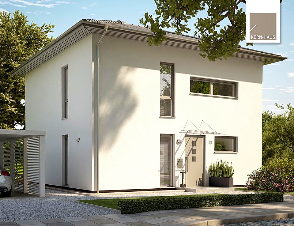 Massivhaus Stadtvilla Novo von Kern-Haus Schlüsselfertig ab 346900€, Stadtvilla Außenansicht 2