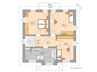 Massivhaus Stadtvilla Riva von Kern-Haus Schlüsselfertig ab 443900€, Stadtvilla Grundriss 2
