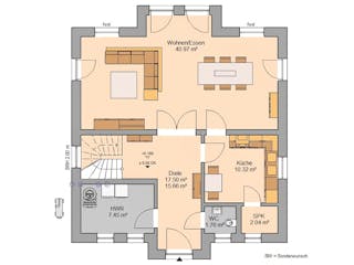Massivhaus Stadtvilla Saphir von Kern-Haus Schlüsselfertig ab 425900€, Stadtvilla Grundriss 1