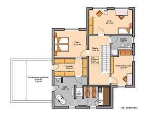 Massivhaus Bauhaus Cono von Kern-Haus Schlüsselfertig ab 635900€, Cubushaus Grundriss 2