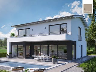 Massivhaus Familienhaus Elea von Kern-Haus Schlüsselfertig ab 579900€, Satteldach-Klassiker Außenansicht 1