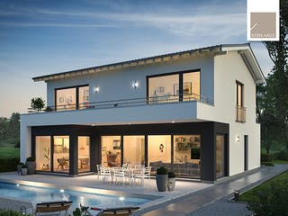 Massivhaus Familienhaus Elea von Kern-Haus Schlüsselfertig ab 579900€, Satteldach-Klassiker Außenansicht 3