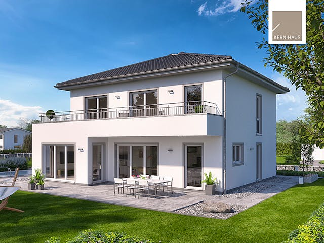 Massivhaus Stadtvilla Gredo von Kern-Haus Schlüsselfertig ab 529900€, Stadtvilla Außenansicht 1 Massivhaus Stadtvilla Gredo von Kern-Haus Schlüsselfertig ab 529900€, Stadtvilla Außenansicht 1