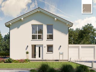 Massivhaus Familienhaus Jara von Kern-Haus Schlüsselfertig ab 322900€, Satteldach-Klassiker Außenansicht 2