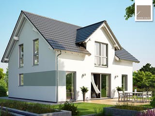 Fertighaus Familienhaus Signum von Kern-Haus Schlüsselfertig ab 343900€, Satteldach-Klassiker Außenansicht 2