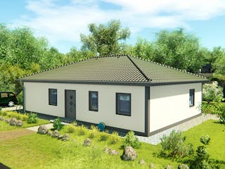 Massivhaus Bungalow 100A von KLINKER HAUS Schlüsselfertig ab 244700€, Bungalow Außenansicht 2