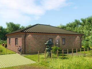 Massivhaus Bungalow 110 von KLINKER HAUS Schlüsselfertig ab 264500€, Bungalow Außenansicht 3