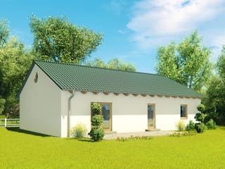 Massivhaus Bungalow 115D von KLINKER HAUS Schlüsselfertig ab 283300€, Bungalow Außenansicht 1