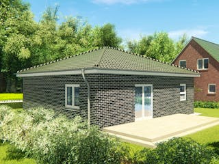 Massivhaus Bungalow 61 von KLINKER HAUS Schlüsselfertig ab 194300€, Bungalow Außenansicht 1