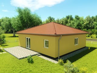 Massivhaus Bungalow 80 von KLINKER HAUS Schlüsselfertig ab 222100€, Bungalow Außenansicht 1
