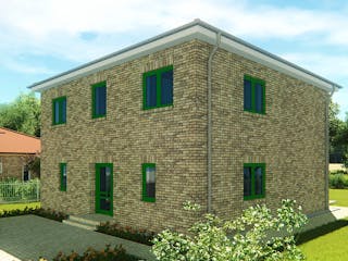 Massivhaus Stadtvilla Florenz 5 von KLINKER HAUS Schlüsselfertig ab 360300€, Stadtvilla Außenansicht 2