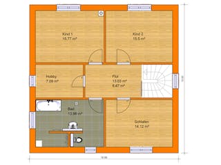 Massivhaus Stadtvilla Florenz 5 von KLINKER HAUS Schlüsselfertig ab 360300€, Stadtvilla Grundriss 2