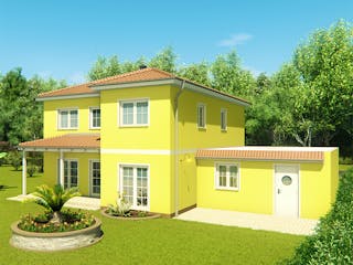 Massivhaus Stadtvilla Vinci 1 von KLINKER HAUS Schlüsselfertig ab 383500€, Stadtvilla Außenansicht 4