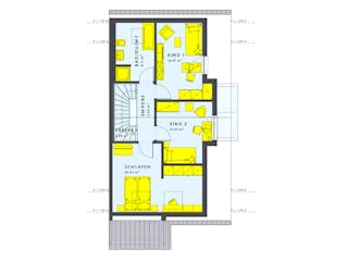 Fertighaus SOLUTION 125 L V2 von Living Fertighaus Schlüsselfertig ab 352015€, Satteldach-Klassiker Grundriss 2