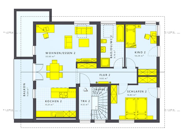 Fertighaus SOLUTION 204 V7 L von Living Fertighaus Schlüsselfertig ab 518569€, Stadtvilla Grundriss 2