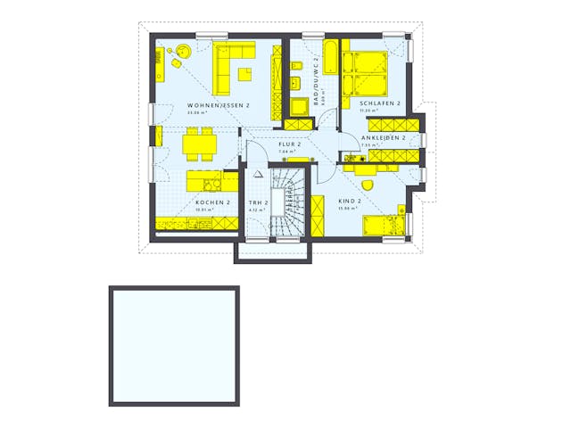 Fertighaus SOLUTION 204 V9 L von Living Fertighaus Schlüsselfertig ab 525588€, Cubushaus Grundriss 2