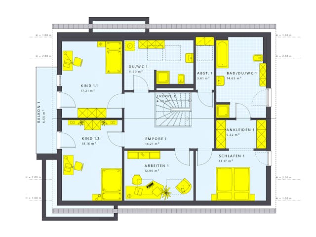 Fertighaus SOLUTION 230 V3 von Living Fertighaus Schlüsselfertig ab 540527€, Satteldach-Klassiker Grundriss 2