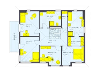 Fertighaus SOLUTION 230 V6 von Living Fertighaus Schlüsselfertig ab 571279€, Stadtvilla Grundriss 2
