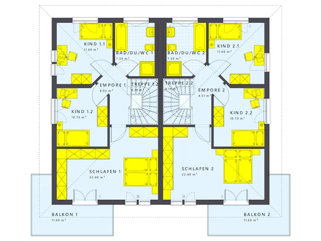 Fertighaus SOLUTION 242 V6 von Living Fertighaus Schlüsselfertig ab 589769€, Stadtvilla Grundriss 2