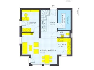 Fertighaus SUNSHINE 113 V5 von Living Fertighaus Schlüsselfertig ab 296744€, Satteldach-Klassiker Innenansicht 1