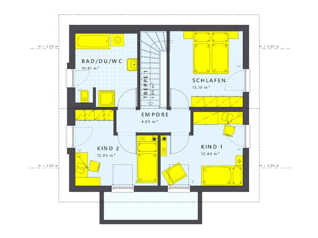 Fertighaus SUNSHINE 113 V5 von Living Fertighaus Schlüsselfertig ab 296744€, Satteldach-Klassiker Innenansicht 2