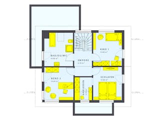 Fertighaus SUNSHINE 143 Mülheim-Kärlich von Living Fertighaus, Satteldach-Klassiker Grundriss 2