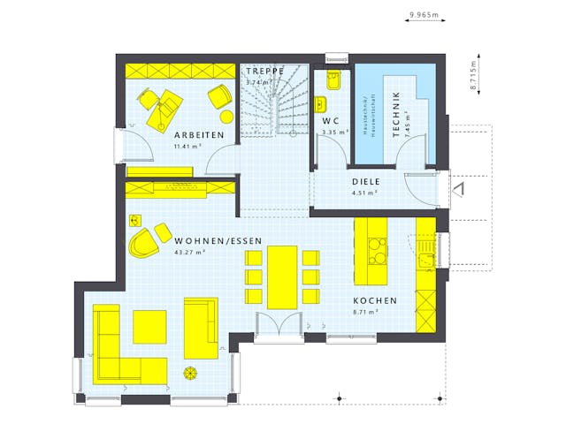 Fertighaus SUNSHINE 143 V6 von Living Fertighaus Schlüsselfertig ab 352245€, Stadtvilla Grundriss 1