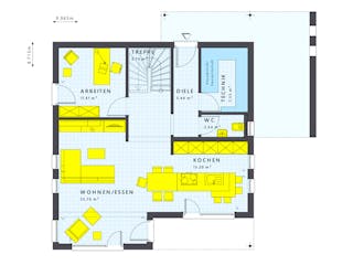 Fertighaus SUNSHINE 143 V7 von Living Fertighaus Schlüsselfertig ab 424228€, Cubushaus Innenansicht 1