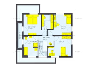 Fertighaus SUNSHINE 165 V4 von Living Fertighaus Schlüsselfertig ab 359488€, Satteldach-Klassiker Grundriss 2