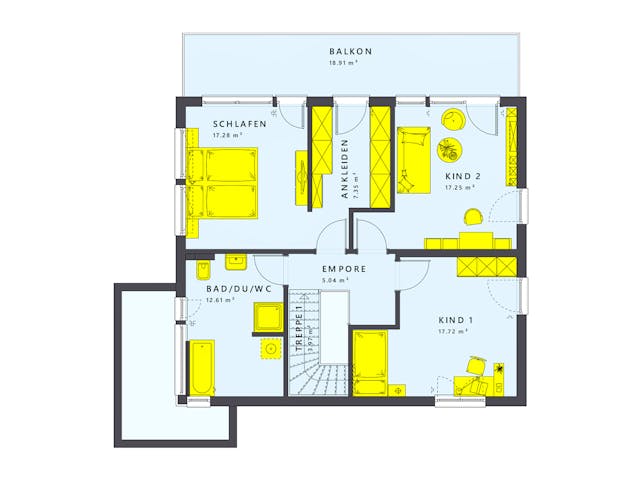 Fertighaus SUNSHINE 165 V7 von Living Fertighaus Schlüsselfertig ab 392077€, Cubushaus Grundriss 2