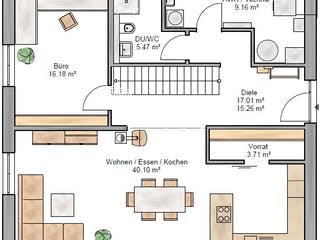 Fertighaus Lifestyle 179 von Suckfüll Energiesparhaus Schlüsselfertig ab 459956€, Satteldach-Klassiker Grundriss 1