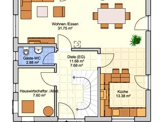 Fertighaus Lissabon von Fingerhut Haus Schlüsselfertig ab 377111€, Satteldach-Klassiker Grundriss 1