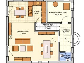 Fertighaus London von Fingerhut Haus Schlüsselfertig ab 405086€, Satteldach-Klassiker Grundriss 1