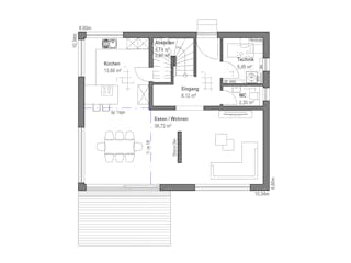Fertighaus Satteldach Landhaus 126 von LUXHAUS, Satteldach-Klassiker Grundriss 1