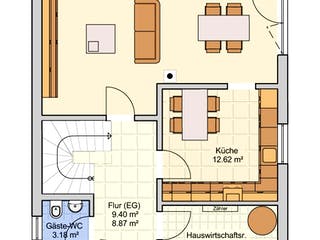 Fertighaus Madrid - Stadtvilla von Fingerhut Haus Schlüsselfertig ab 397496€, Stadtvilla Grundriss 1