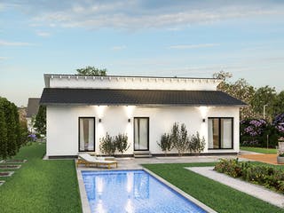 Fertighaus ComfortStyle 10.01 P von massa haus Ausbauhaus ab 140999€, Bungalow Außenansicht 2