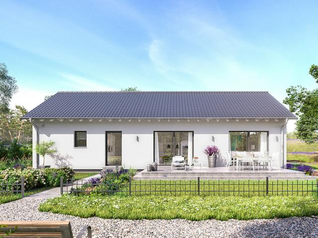 Fertighaus ComfortStyle 11.02 S von massa haus Ausbauhaus ab 148999€, Bungalow Außenansicht 2