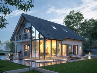 Fertighaus FamilyStyle 18.01 S von massa haus Ausbauhaus ab 160999€, Satteldach-Klassiker Außenansicht 3