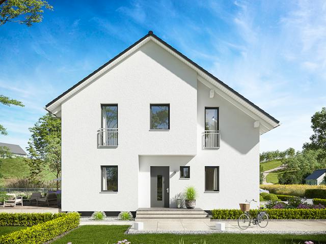 Fertighaus FamilyStyle 24.01 S von massa haus Ausbauhaus ab 208999€, Satteldach-Klassiker Außenansicht 3