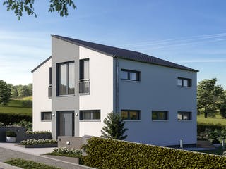 Fertighaus LifeStyle 13.11 P von massa haus Ausbauhaus ab 151999€, Pultdachhaus Außenansicht 4