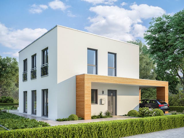 Fertighaus LifeStyle 14.04 F von massa haus Ausbauhaus ab 190999€, Cubushaus Außenansicht 1