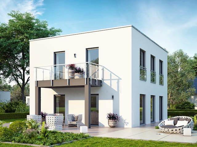 Fertighaus LifeStyle 14.04 F von massa haus Ausbauhaus ab 190999€, Cubushaus Außenansicht 4