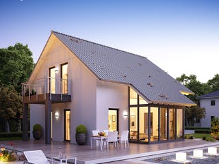 Fertighaus LifeStyle 14.04 S von massa haus Ausbauhaus ab 134999€, Satteldach-Klassiker Außenansicht 4