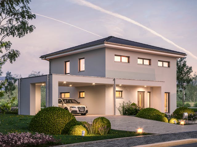 Fertighaus LifeStyle 16.01 W von massa haus Ausbauhaus ab 177999€, Stadtvilla Außenansicht 1 Fertighaus LifeStyle 16.01 W von massa haus Ausbauhaus ab 177999€, Stadtvilla Außenansicht 1