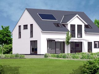 Massivhaus Einfamilienhaus Emilia von Massive Wohnbau, Satteldach-Klassiker Außenansicht 1